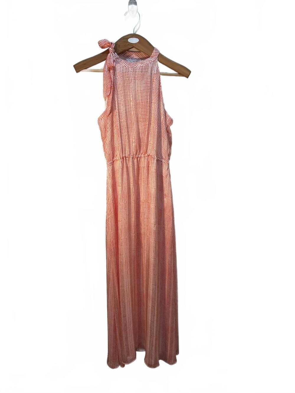 Banana Republic Women's Sleeveless Maxi Dress in Orange and White